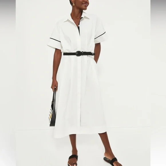 White Piped Kate Dress - Picture 2 of 12